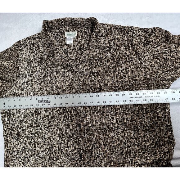 Coldwater Creek Womens XL Black & Beige Textured Button-Up Shirt Lightweight - Picture 6 of 7